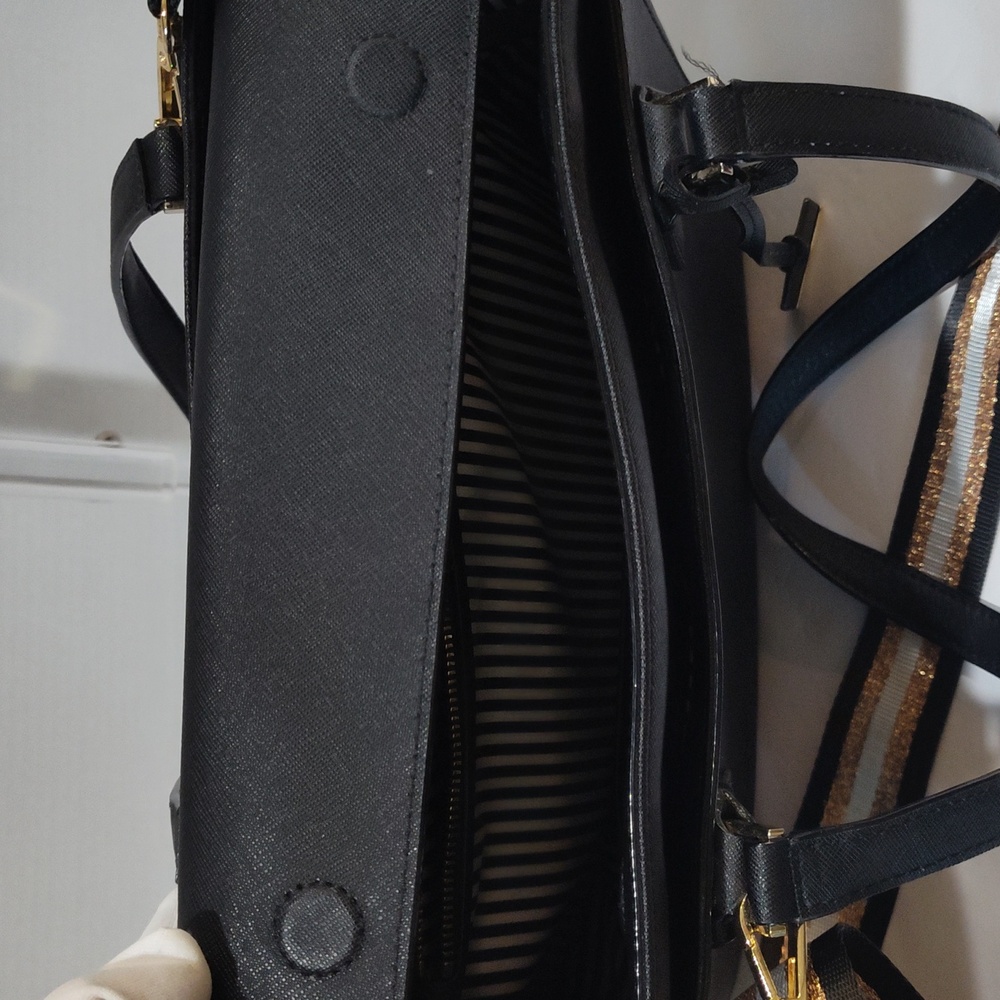 Kate Spade Black Tote with Gold Accents - Picture 10 of 16